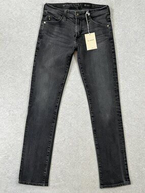 AG Adriano Goldschmied Mens Size 28Wx32L* Tellis Modern Slim Stretch Black Jeans